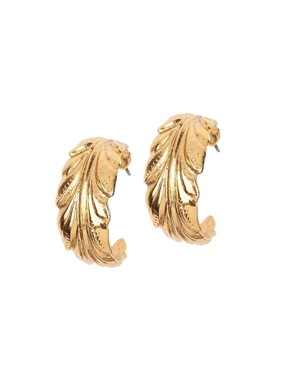 Shop Jennifer Behr Women's Rowan 24k Goldplated Feather Hoops