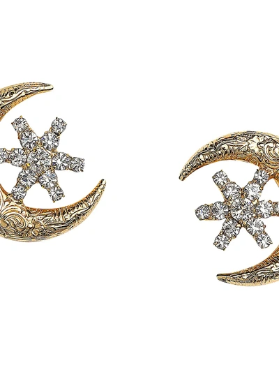 Shop Jennifer Behr Callisto Goldtone Crystal Stud Earrings In Crystal Antique Gold