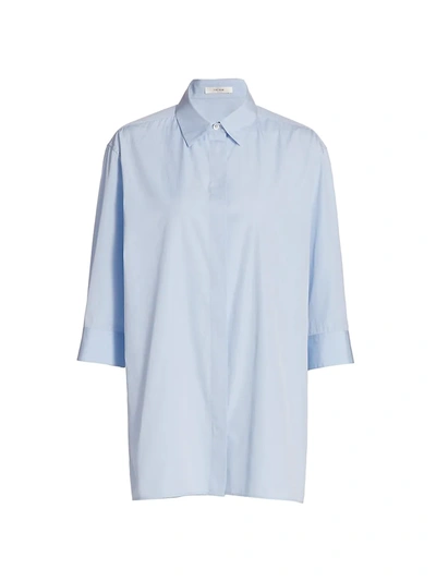 Shop The Row Elada Button Down Shirt In Baby Blue