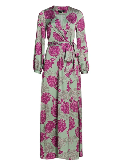 Shop Patbo Celia Long-sleeve Maxi Dress In Aqua