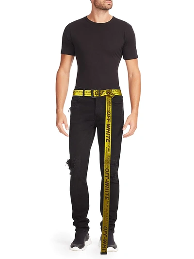 Shop Off-white Classic Industrial Belt In Yellow Black