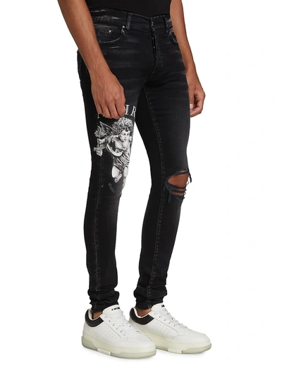Shop Amiri Men's Cherub Skinny-fit Jeans In Aged Black