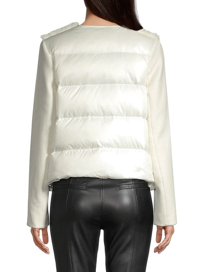 Shop Milly Women's Tyler Faux Fur Combo Coat In Cream