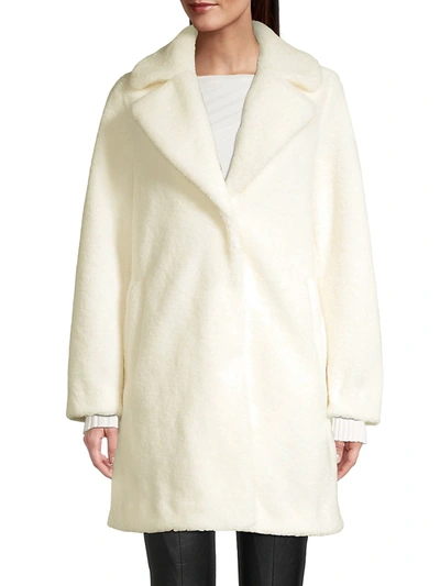 Shop Milly Women's Sandy Faux Faux Coat In White