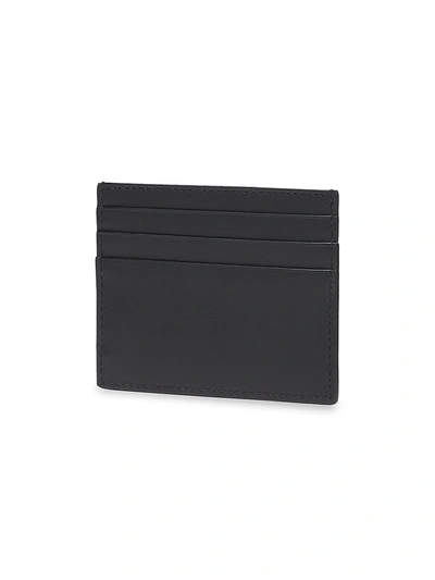 Shop Fendi Logo Print Leather Card Case In Black Multicolor Palladium