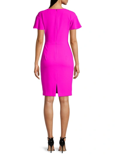 Shop Black Halo Women's Abanna Sheath Dress In Vibrant Pink
