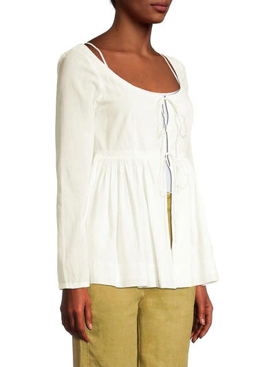 Shop Rebecca Taylor Cotton Voile Soft Shirt Jacket In White