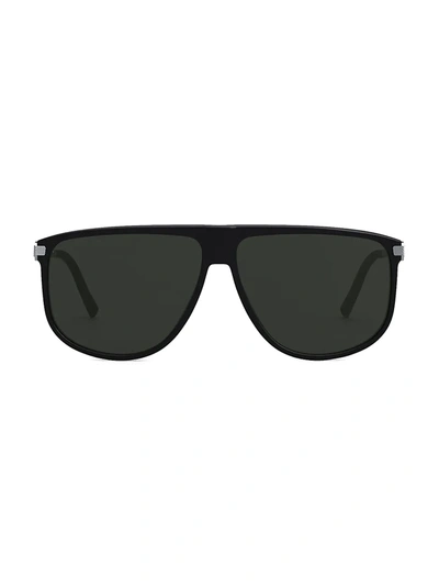 Shop Dior Men's Cdlink S2u 63mm Pilot Sunglasses In Shiny Black Roviex