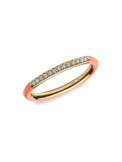 Shop Ippolita Stardust 18k Yellow Gold, Coral Ceramic & Diamond Ring