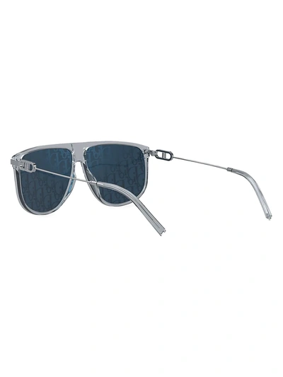 Shop Dior Men's Oblique 63mm Square Sunglasses In Crystal Blue