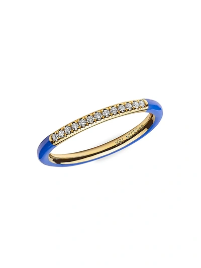 Shop Ippolita Women's Stardust 18k Yellow Gold, Blue Ceramic & Diamond Ring