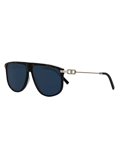Shop Dior Men's Cd Link S2u 63mm Square Sunglasses In Dark Havana Blue