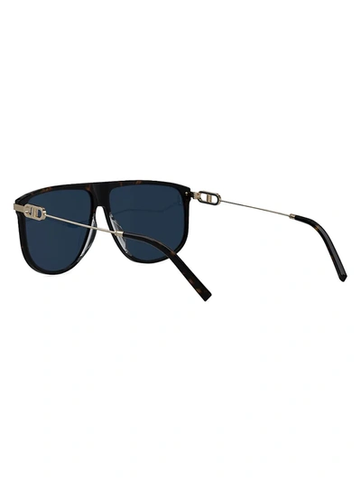 Shop Dior Men's Cd Link S2u 63mm Square Sunglasses In Dark Havana Blue