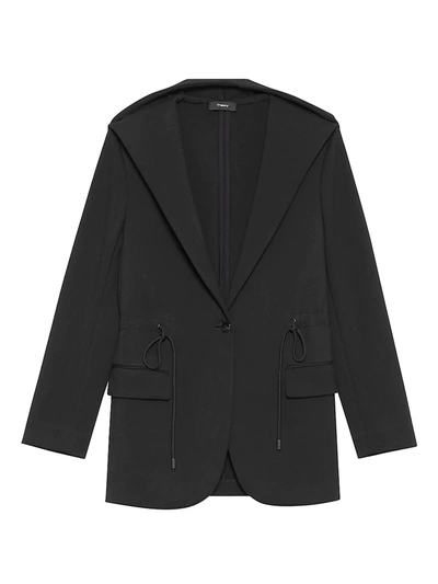 THEORY WOMEN'S DOUBLE-KNIT JERSEY HOODED JACKET 400014940921