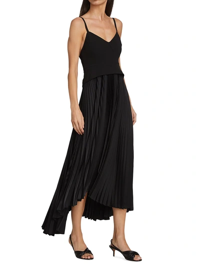 Shop A.l.c Women's Gwen Pleated Midi Dress In Black Black