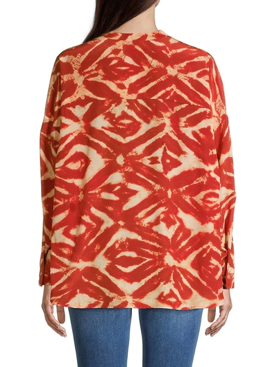 Shop Momoní Women's Bergerac Silk Printed Shirt In Panna Rosso