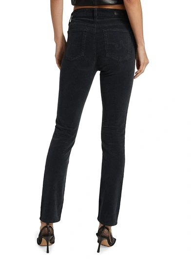 Shop Ag Women's Mari Mid-rise Stretch Skinny Jeans In Sulfur Black
