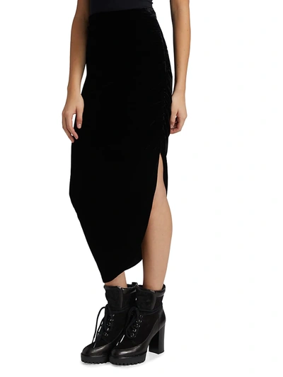 Shop Veronica Beard Women's Herst Velvet Midi Skirt In Black