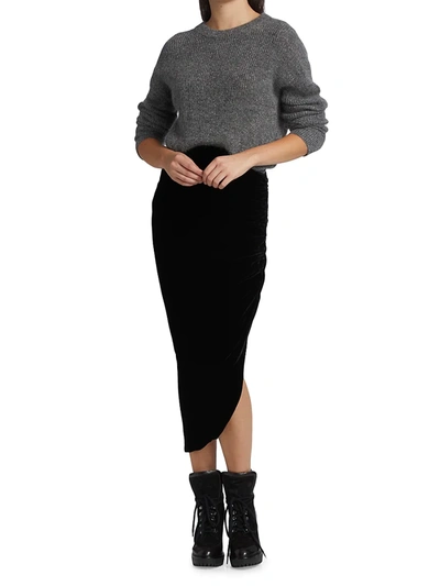 Shop Veronica Beard Women's Herst Velvet Midi Skirt In Black