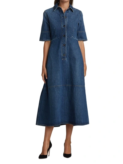 Shop Co Women's Denim Shirtdress In Indigo