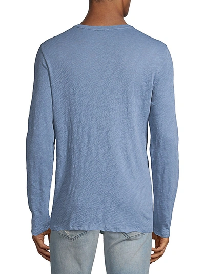 Shop Atm Anthony Thomas Melillo Distressed Long Sleeve T-shirt In Sea Glass