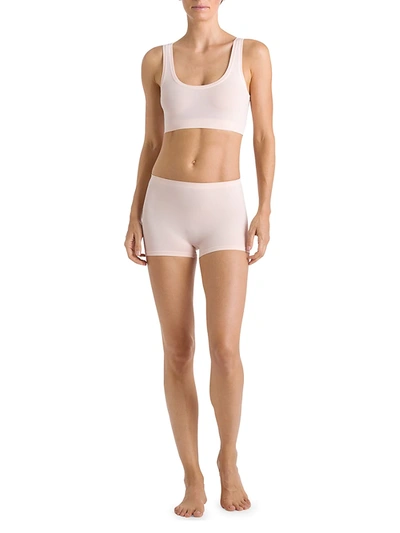 Shop Hanro Touch Feeling Crop Top In Apricot Blush
