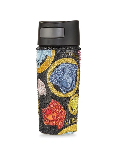 Versace Embellished-medusa Travel Mug In Multicolor