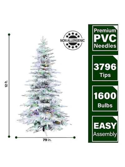 Shop Fraser Hill Farms 12-foot Flocked Mountain Pine Christmas Tree