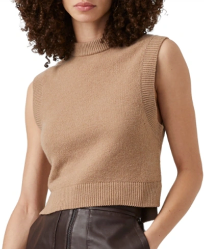 Shop French Connection Millia Sleeveless Sweater In Camel