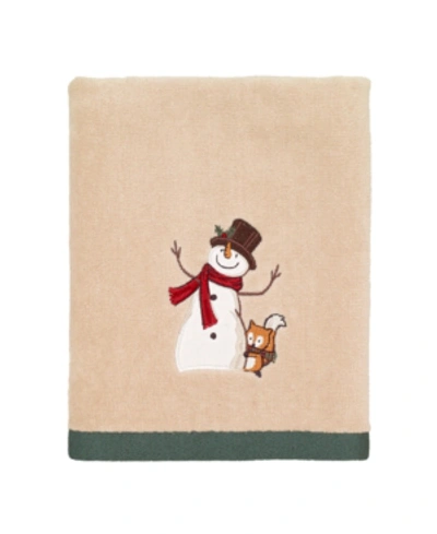 Avanti Friends Gather Holiday Cotton Hand Towel, 16" X 30" In Tan