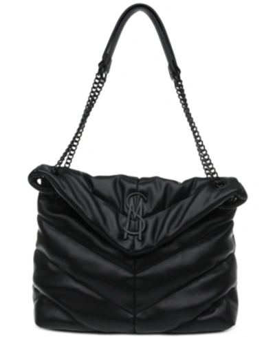 Steve Madden Bbrita Quilted Chain Handle Shoulder Bag In Black In Black