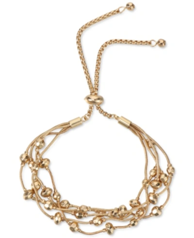Shop Style & Co Beaded Multi-row Slider Bracelet, Created For Macy's In Gold