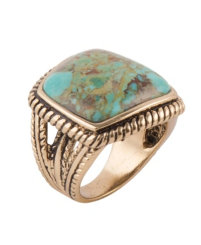 Shop Barse Boulder Statement Ring In Turquoise