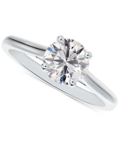 Shop De Beers Forevermark Portfolio By  Diamond Round-cut Cathedral Solitaire Engagement Ring (1/2 Ct. T.w In White Gold