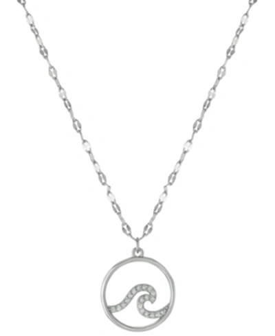 Shop Giani Bernini Cubic Zirconia Wave Pendant Necklace In Sterling Silver, 16" + 2" Extender, Created For Macy's