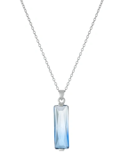 Shop Giani Bernini Ombre Crystal Pendant Necklace In Sterling Silver, 16" + 2" Extender, Created For Macy's