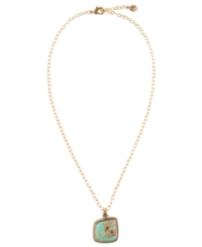 Shop Barse Boulder Bronze And Genuine Turquoise Pendant On Chain Necklace