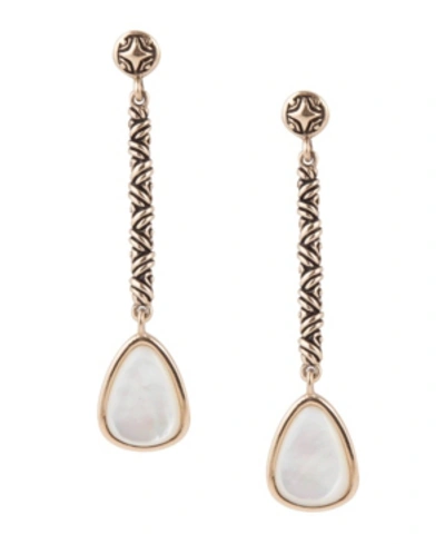 Shop Barse Roman Linear Earrings In Mother-of-pearl