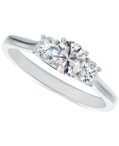 Shop De Beers Forevermark Portfolio By  Diamond Round-cut Three Stone Diamond Engagement Ring (1 Ct. T.w.) In White Gold