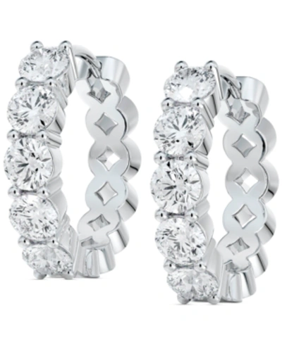 Shop De Beers Forevermark Portfolio By  Diamond Extra Small Hoop Earrings (3/4 Ct. T.w.) In 14k White Gold