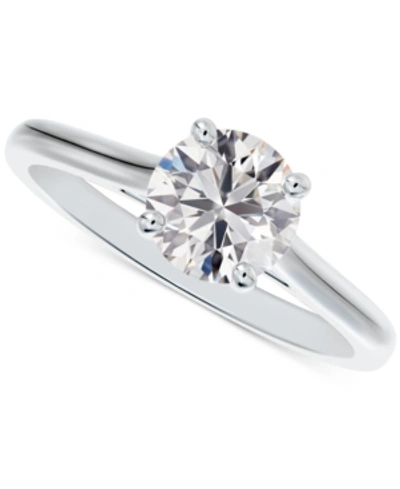 Shop De Beers Forevermark Portfolio By  Diamond Round-cut Cathedral Solitaire Engagement Ring (5/8 Ct. T.w In White Gold