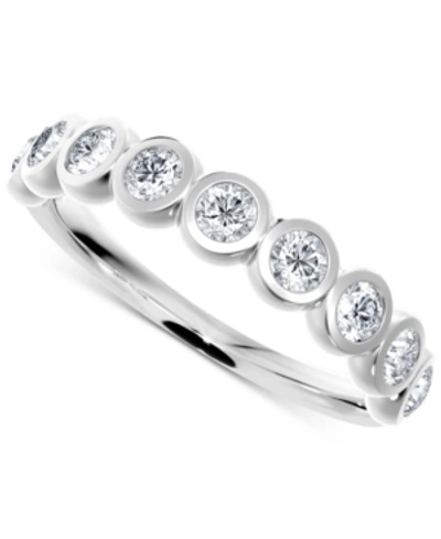 Shop De Beers Forevermark Portfolio By  Diamond Bezel Diamond Stackable Ring (3/4 Ct. T.w.) In 14k White O In White Gold