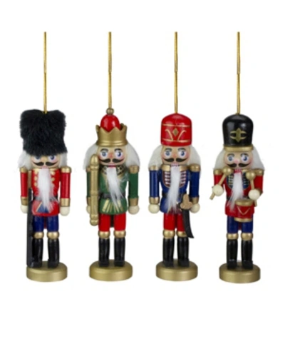 Northlight Assorted Classic Nutcracker Ornaments, Set Of 4 In Red