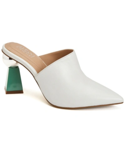 Shop Alfani Women's Step N' Flex Junnee Mules, Created For Macy's Women's Shoes In White Leather