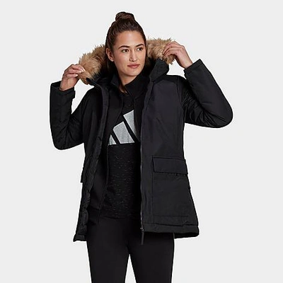 Shop Adidas Originals Adidas Women's Utilitas Hooded Parka Jacket In Black