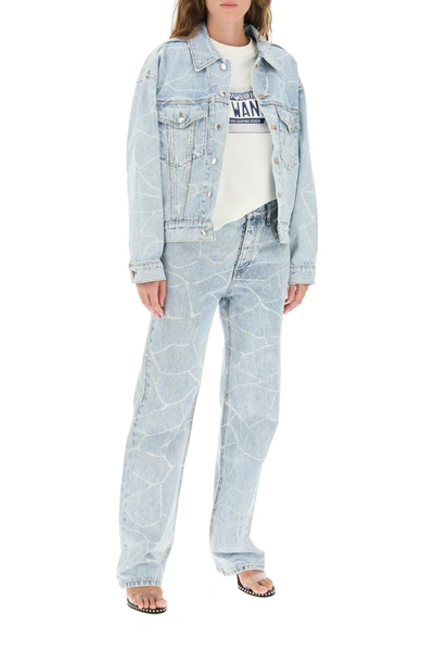 Shop Alexander Wang Oversized Denim Jacket In Light Blue