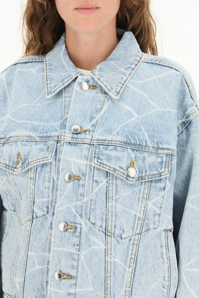 Shop Alexander Wang Oversized Denim Jacket In Light Blue