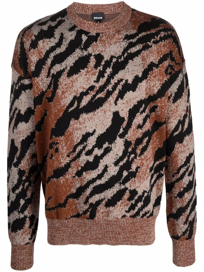 Shop Just Cavalli Jacquard Animal-pattern Jumper In Rot