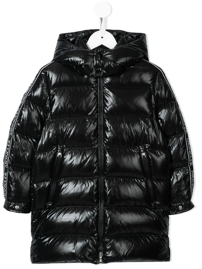 Shop Moncler Hooded Padded Coat In Black