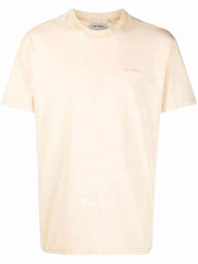 Shop Carhartt Embroidered Logo T-shirt In Nude